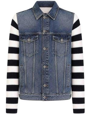 Dolce & Gabbana Denim And Wool Jacket - Blue