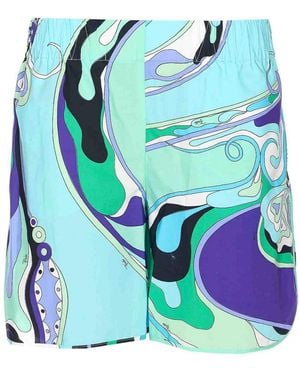 Emilio Pucci Orchidee Print Shorts - Blue