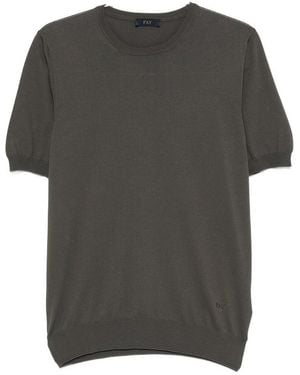 Fay Military Crew Neck T-Shirt - Black
