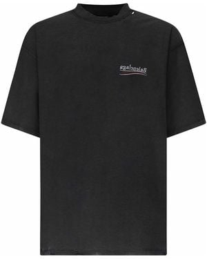 人気★関税込【BALENCIAGA】 AI LOGO INSIDE OUT T-SHIRT Balenciaga Men's AI Logo Inside Out T-Shirt in Faded Black