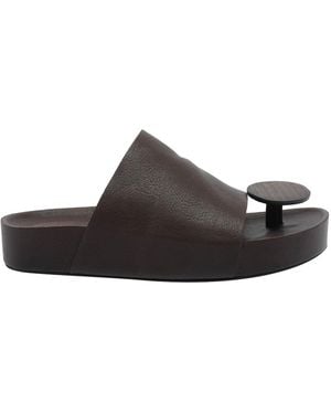 Uma Wang Round Slide Sandals - Brown