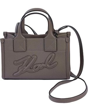 Karl Lagerfeld K/Square Small Tote Grainy - Metallic