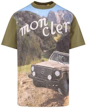 Moncler T-Shirt And Pole - Gray