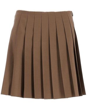 MM6 by Maison Margiela Pleated Miniskirt - Brown