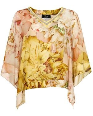 Clips Viscose Blouse With Floral Print - Metallic