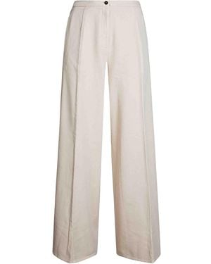 forte_forte Pantalone Fluid Cotton Twill Wide Leg - White