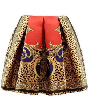 Versace Baroque Cheetah Skirt - Red