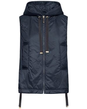 Max Mara Padded Vest With Hood - Blue