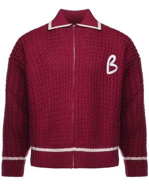 Bonsai Zip-Up Knitted Jacket - Red