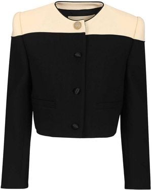 Valentino Garavani Two-Tone Wool Jacket - Black