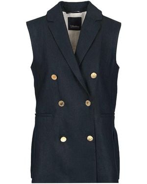 Max Mara Double-Breasted Vest - Blue