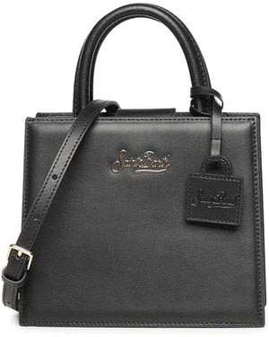MC2 Saint Barth Mini Leather Shopper Bag - Black