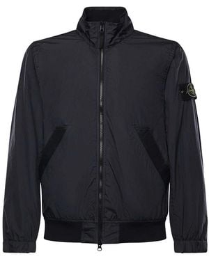 Stone Island Rainproof Nylon Rep Jacket With Logo - Blue