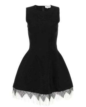 McQueen Spider Web Lace Dress - Black