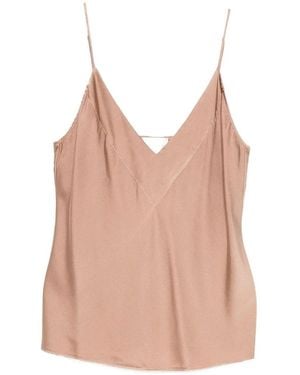 forte_forte Shiny Stretch Silk Satin Slip Top - Pink
