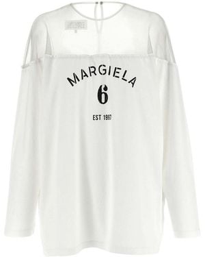 MM6 by Maison Margiela Tulle Insert T-Shirt - White