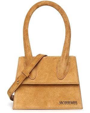 Jacquemus Le Chiquito Moyen Suede Bag - Natural