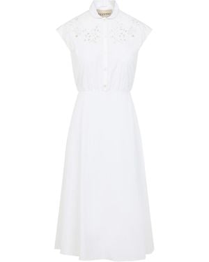Valentino Garavani Embroidered Midi Dress - White