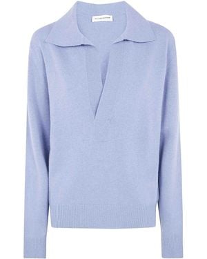 Victoria Beckham Polo Collar Jumper - Blue