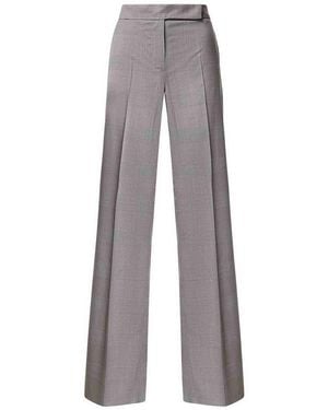 Max Mara Prince Of Wales Wool Pants - Gray