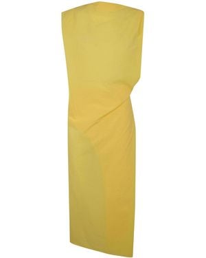 Jacquemus La Robe Drap Midi Dress - Yellow