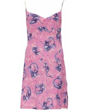 Versace Jeans Couture Satin Mini Dress - Purple