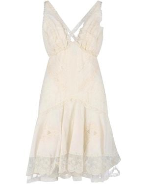 Ermanno Scervino Cotton Muslin Midi Dress - White