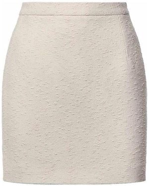 Alessandra Rich Boucl Tweed Miniskirt - Natural