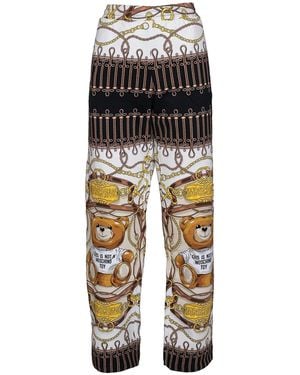 Moschino Logo Printed Trousers - Multicolour