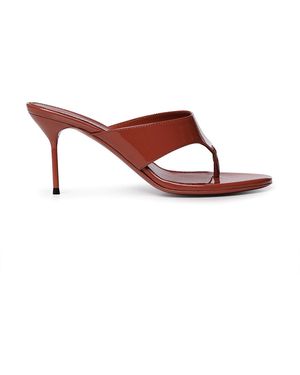 Paris Texas Patent Leather Flip-Flop Mule - Brown