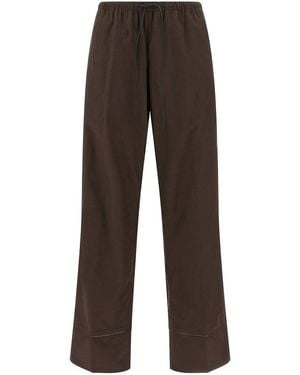 Yves Salomon Leather Insert Trousers - Brown