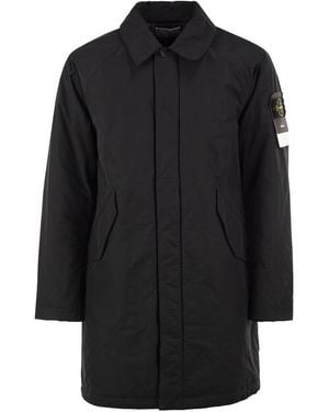 Stone Island Micro Reps Padded Long Coat - Black