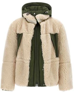 Sacai Faux Shearling Parka - Green