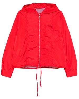 CUANTICO Short Nylon Reversible Jacket With Hood - Red