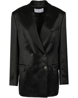 Filippa K Double-Breasted Blazer Jackets - Black