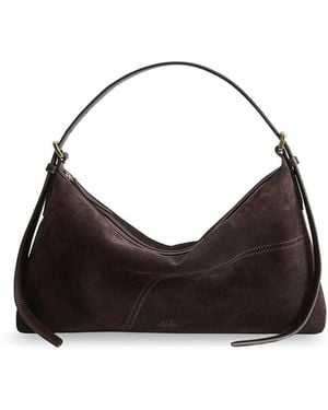 Atp Atelier Castellare Suede Shoulder Bag - Black