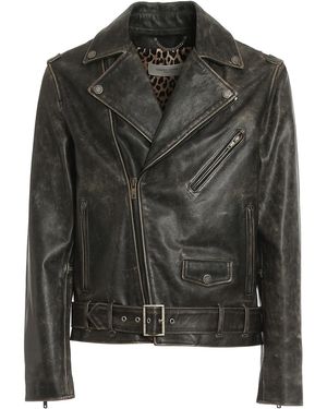 Golden Goose Biker Leather Jacket - Black