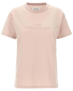 Maison Margiela Logo Embroidery T-Shirt - Pink