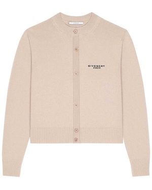 Givenchy Short Crew Neck Cardigan - Natural