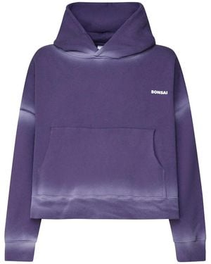 Bonsai Cropped Oversized Sweatshirt - Purple