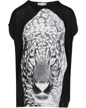 Stella McCartney Leopard-Print T-Shirt - Black