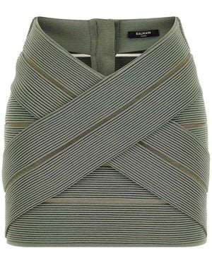 Balmain V-Shaped Waist Skirt - Green