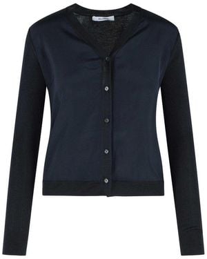 Max Mara Ninfee Silk And Cashmere Cardigan - Blue