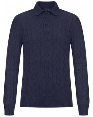 Nome Polo Shirt With Woven Pattern - Blue