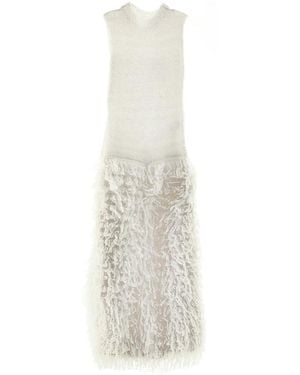 Genny Long Knitted Dress - White