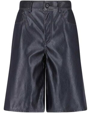 MM6 by Maison Margiela Faux Leather Shorts - Blue