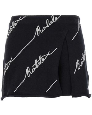 ROTATE BIRGER CHRISTENSEN Ladies Sequin Logo Mini Skirt - Black