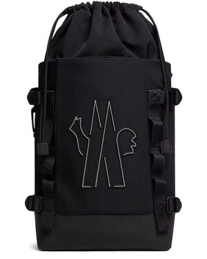 Moncler Nylon Backpack With Logo Patch - Black