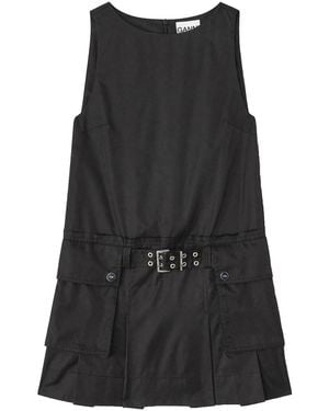 Ganni Mini Dress With Belt - Black