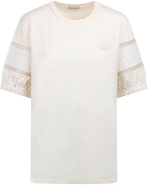 Moncler T-Shirt With Logo Application - White
